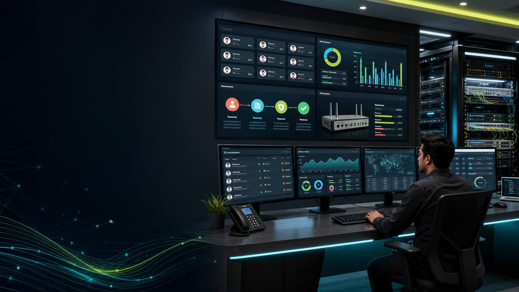 Modern ISP management software and network operations visual
